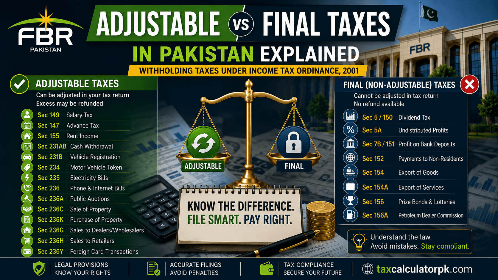 Adjustable vs Final Taxes in Pakistan Explained