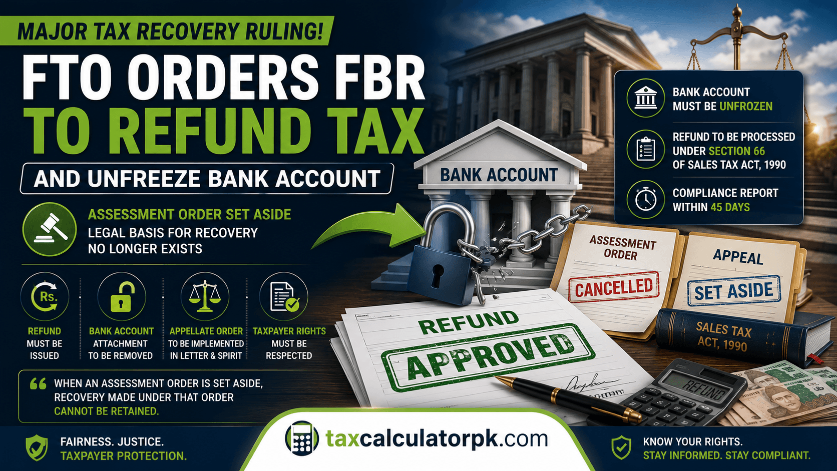 FTO Orders FBR to Refund Tax and Unfreeze Bank Account
